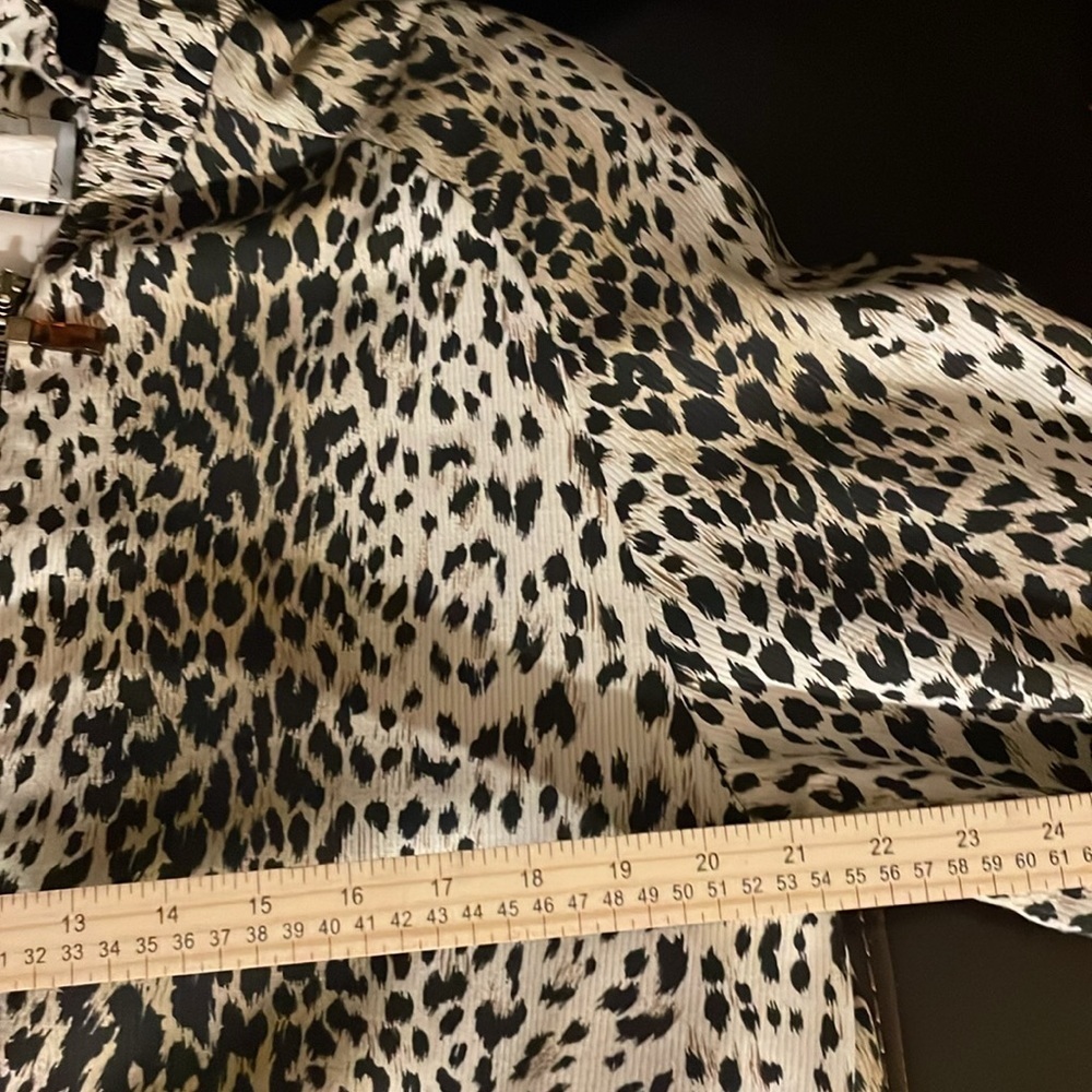 Gantos Vintage 1980s Bomber Jacket Size Medium Leopard Print Shoulder Pads - Picture 6 of 8